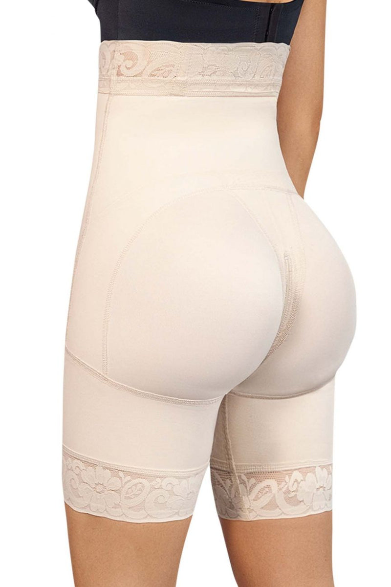 Moldeate 3017 High Waist Butt Lifter Short with Mid and Lower Control Color Beige