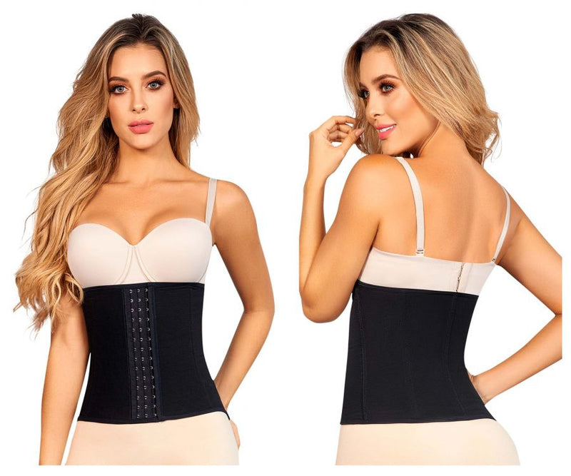 Moldeate 8074 Powernet Waist Trainer 3 Row Hook and Eye Closure Color Black