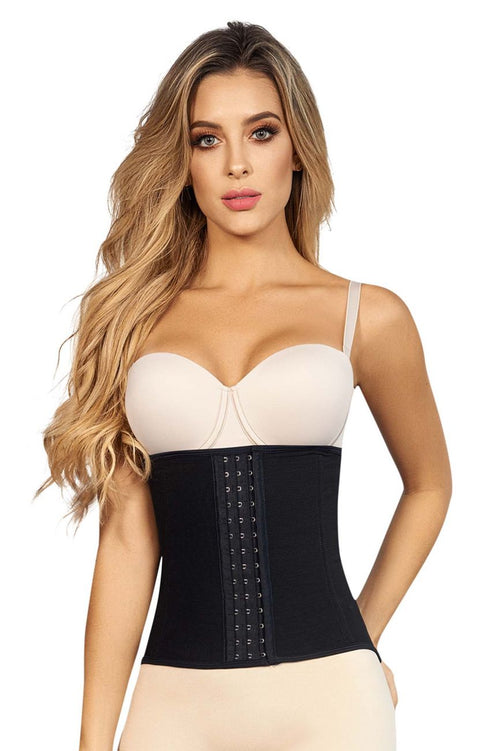 Moldeate 8074 Powernet Waist Trainer 3 Row Hook and Eye Closure Color Black