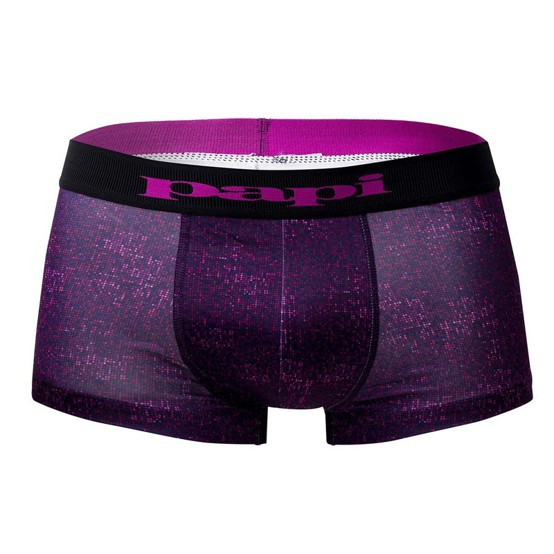 Papi UMPA050 Fashion Microflex Brazilian Trunks Color Purple Pixel Print