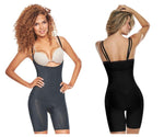 TrueShapers 1272 Mid-Thigh Invisible Open Bust Bodysuit Color Black