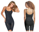 TrueShapers 1278 Mid-Thigh Invisible Bodysuit Shaper Short Color Black