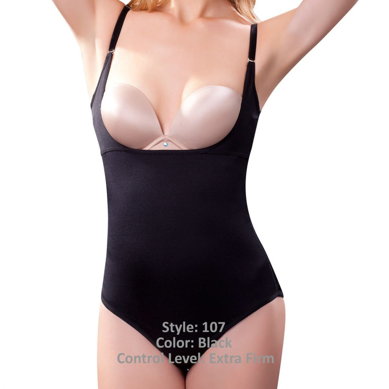 Vedette 107 Evonne onderborst bodysuit in bikinikleur zwart