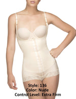 Vedette 136 Megane Open Bust Bodysuit mit Spitzenbesatz Farbe Nude